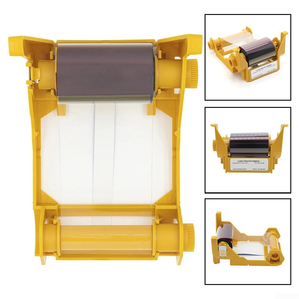 Cinta de color YMCKO 800033-840 para impresora Zebra ZXP Series 3, 200 impresiones, cinta de transferencia térmica para tarjeta de identificación con superposición protectora