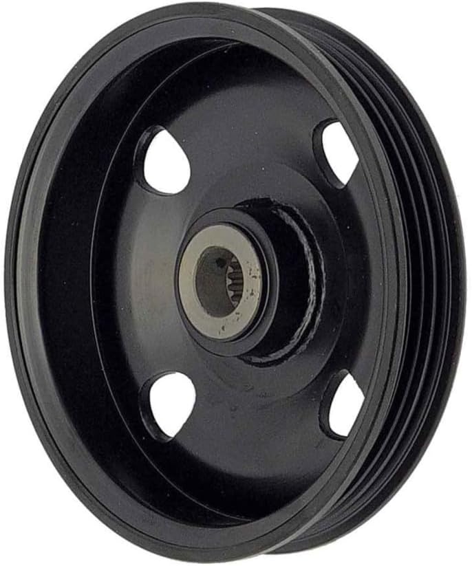 KarParts360 For Toyota Avalon 2000 01 02 03 2004 Power Steering Pump Pulley | Steel | Serpentine Belt Type | Black Color | Press-Fit Mount Type | 4 Groove | Replacement For 4431107020