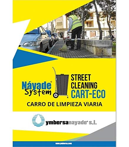 Náyade System Street Cleaning Cart Eco Plus- Carro de Limpieza viaria + Cubo Azul y Tapa 120 Lt.