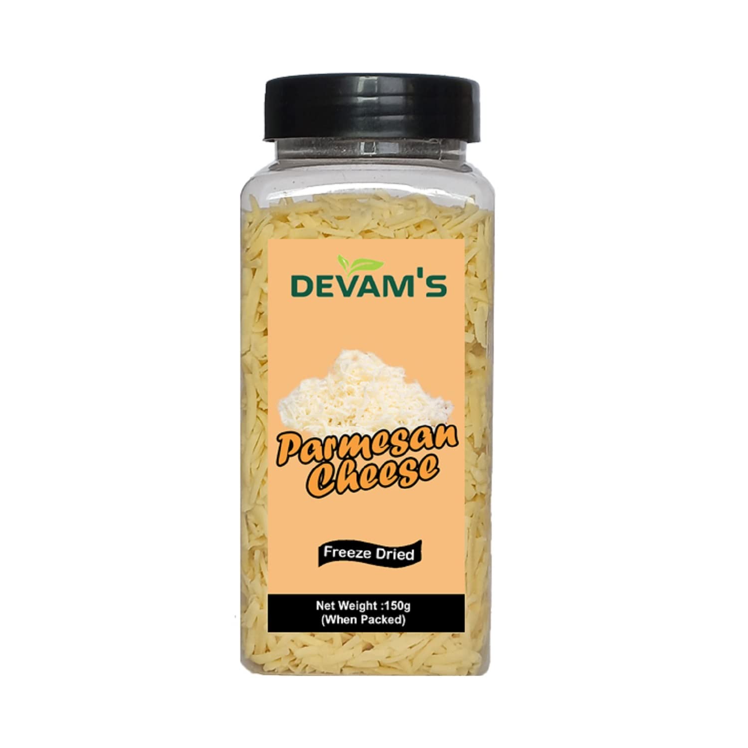 DEVAM'S Grated Parmesan Cheese, 150 Grams (Freeze Dried, Natural, Long