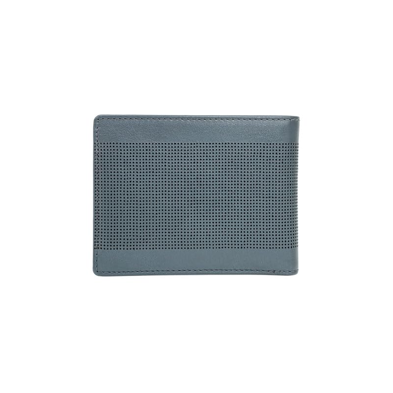 Image of Tommy Hilfiger Men's Benin Global Coin Wallet - Grey | Laser-Etched Leather | Compact Design| Purse for Men | Ideal for Gifting