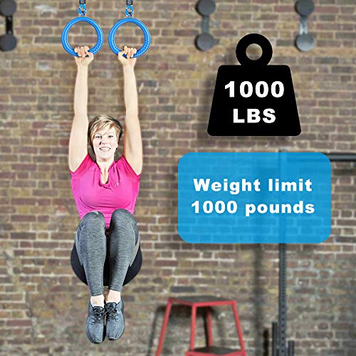 BeneLabel 2 Pack of Ninja Line Gymnastic Rings,Monkey Ring Outdoor Backyard Ninja Line Accessories Set,Swing Bar Rings Obstacle Course for Training Equipment for Kids,1000LB Capacity
