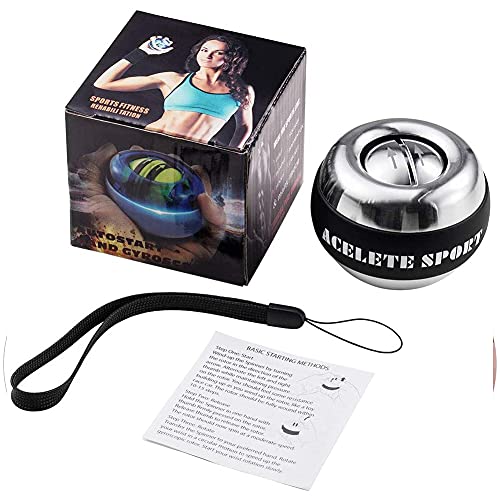 Image of Auto-Start 2.0 Power Ball Wrist Trainer Ball Forearm Exerciser Wrist Strengthener Workout Toy Spinner Gyro Ball with LED Lights