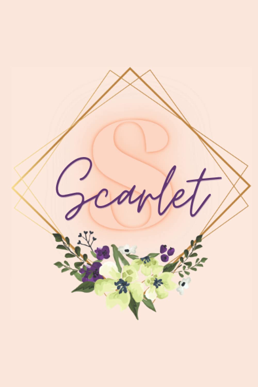 Girl Name Scarlet Women Notebook Stationary Supplies for Kids Teens Girls Journal School Notepad 100 Pages White Blank Lined 6x9' Flower Colourful Adorable Design Gift Present