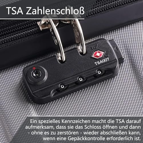 Großer Hartschalenkoffer von COOLIFE mit TSA-Schloss und 4 Rollen