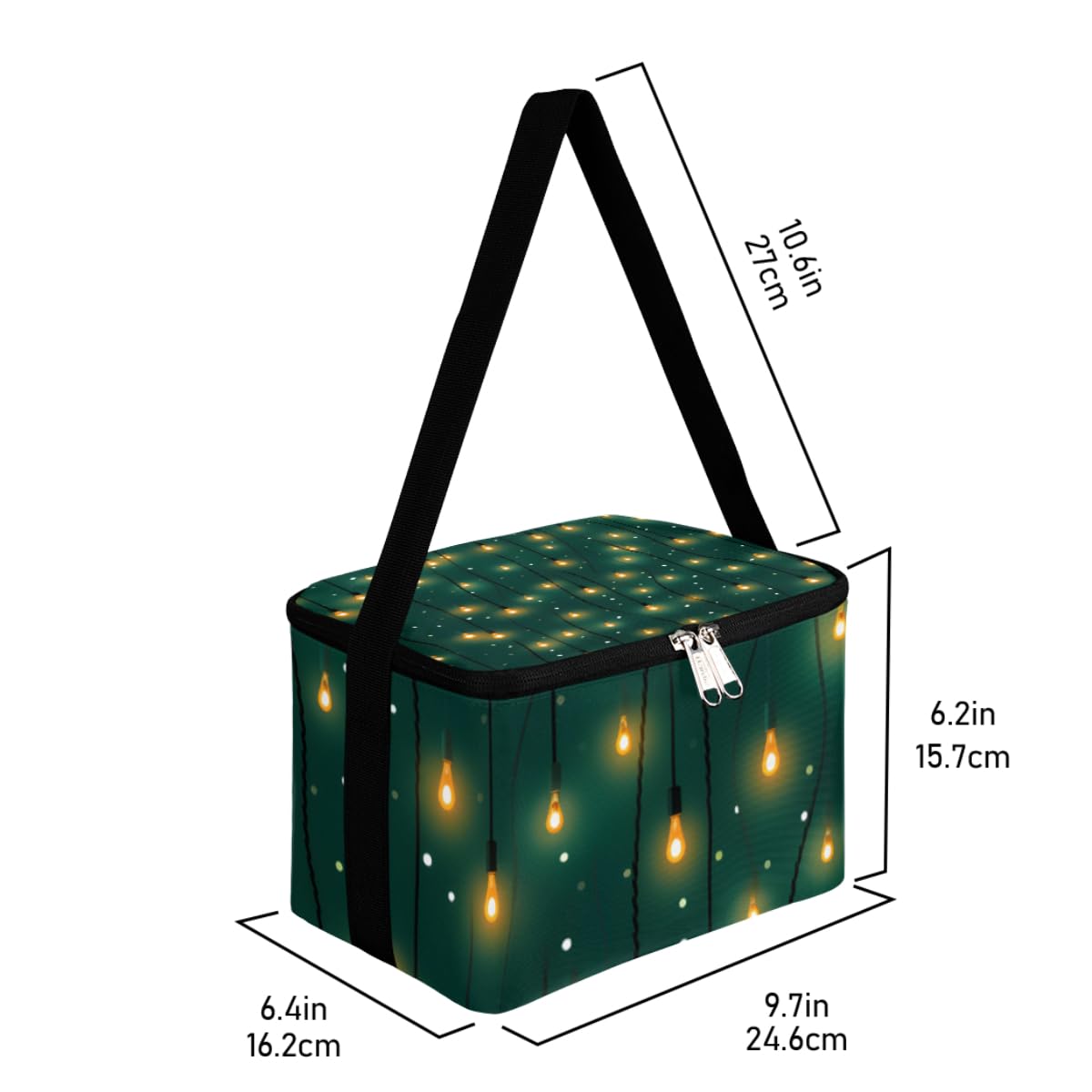 Lunch Bags for Women Men 9 Cans,Snowflake Xmas Decor Hot & Cold Food Delivery Bag Insulated Grocery Bag Insulated Lunch Box Cooler Bag for Office Work Picnic Beach