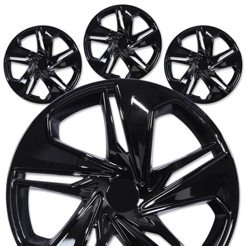 AUTOFREE 16” Hubcaps for 2016-2024 Honda Civic Sedan Steel Wheels - Set of 4, Snap-on Design, Black Lacquer Wheel Rim Covers, ABS&PC Material, 16-Inch Black Lacquer 4-Pack