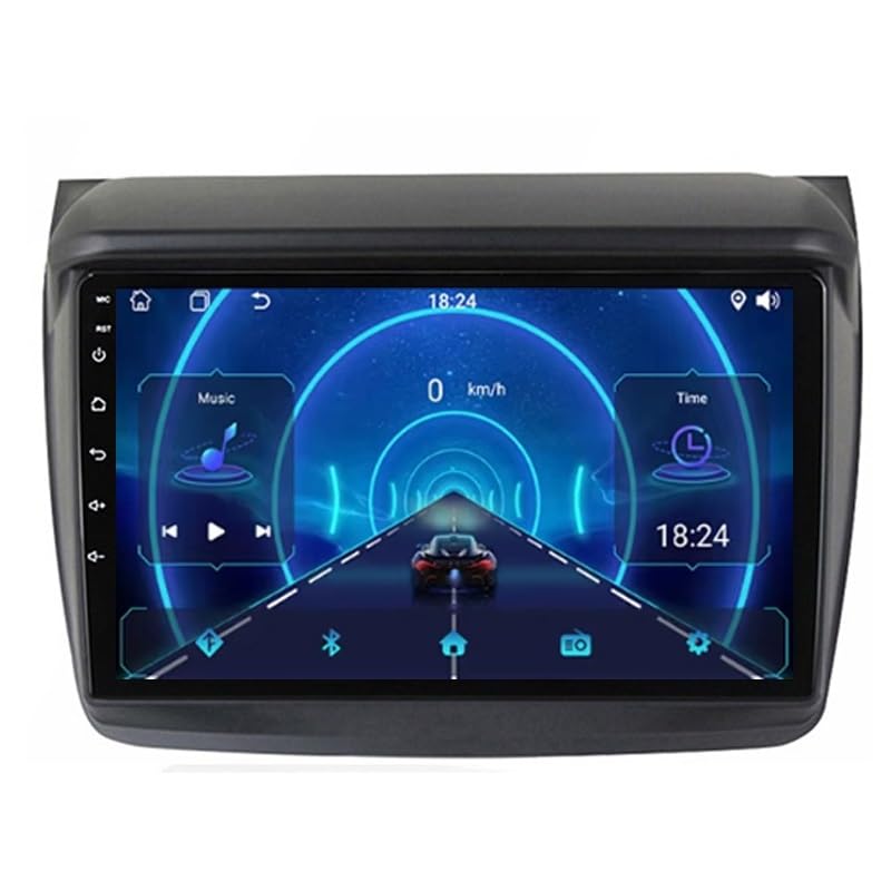 Autoradio 9 Pulgadas Radio Coche con Pantalla Táctil para L200 2008 2016 Navegación GPS BT WiFi USB WiFi DSP Reproductor De Pantalla Mandos Volante(HM606 8 Core 4G+WiFi 2+32GB)