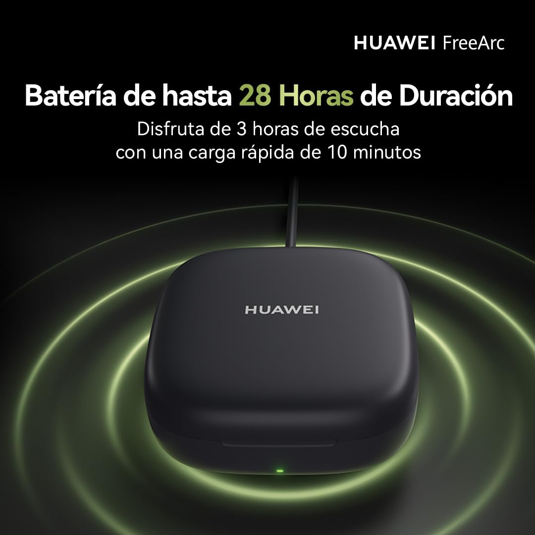 HUAWEI FreeArc Auriculares Open-Ear, Inalámbricos Bluetooth, Resistencia al Agua IP57, 28 Horas, Auriculares Deportivos con iOS, Android o Windows, Negro