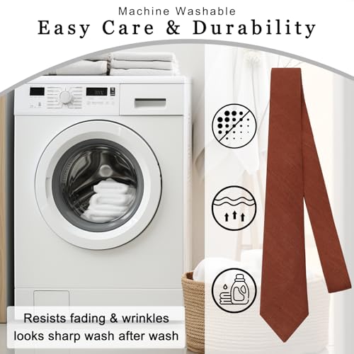Image of Cotton Ties for Men Solid Color Skinny Tie Mens Necktie for Wedding Graduation Formal Dinner