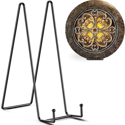Image of TR-LIFE 16 Inch Heavy Duty Plate Stand (2 Pack) - Metal Display Easel for Large Plates, Picture Frames, Signs, Posters, and Decorative Platters