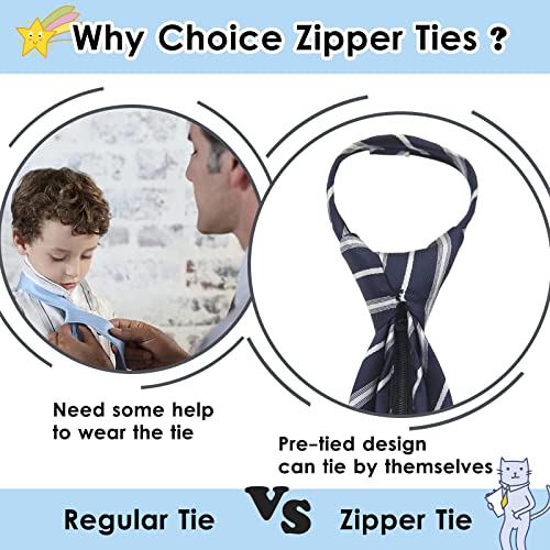 Mantieqingway Boys Tie, Kids Adjustable Necktie Corbatas Para Niños Pre-tied Zipper Tie for Graduation School Uniform 5-12 yr4