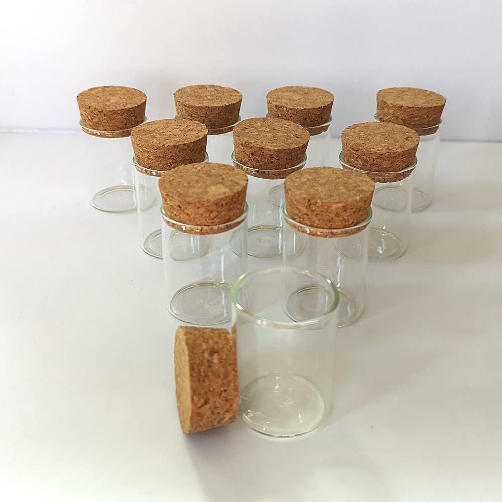25 mini botellas de vidrio de 15 ml con corcho for deseos: frascos transparentes for almacenar tubos de ensayo, manualidades y regalos de boda.