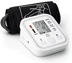 Medidor de Pressão Arterial Digital Automático de Braço Aparelho Portátil Detecta Hipertensão, Arritmia, e Batimentos Irregulares, Monitor Inteligente com Tela LCD Grande, Memória para Leituras