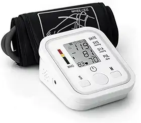 Medidor de Pressão Arterial Digital Automático de Braço Aparelho Portátil Detecta Hipertensão, Arritmia, e Batimentos Irregulares, Monitor Inteligente com Tela LCD Grande, Memória para Leituras