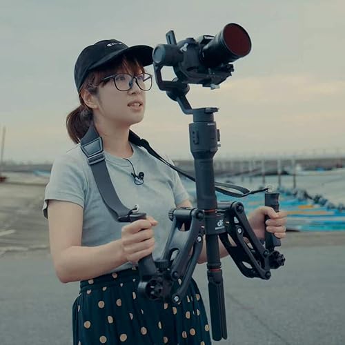 Miniatura 8 de DIGITALFOTO DH04 Pro Z Eje flexible desmontable amortiguador de doble mango soporte soporte con correa compatible para ZHIYUN Crane 2PlusV2 Weebill