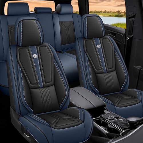 Image of Custom Car Seat Covers for Chevy Blazer 2019-2026,Easy install,Black Blue | nappa leather seat protector,full coverage seat covers,all weather seat cover,waterproof,anti-slip,easy clean,5 seat Standard