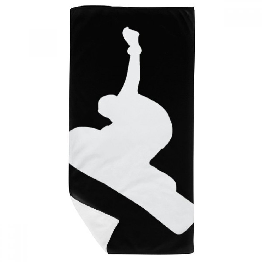 Serviette de bain douce motif planche à roulettes silhouette sport multicolore