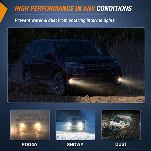 Nilight Fog Lights Assembly Compatible with 2013 2014 2015 2016 2017 2018 2019 2020 Honda City CRV CRZ Civic Crosstour Ram Promaster Jeep Cherokee Compass Acura TSX ILX RDX Chrysler - Image 6