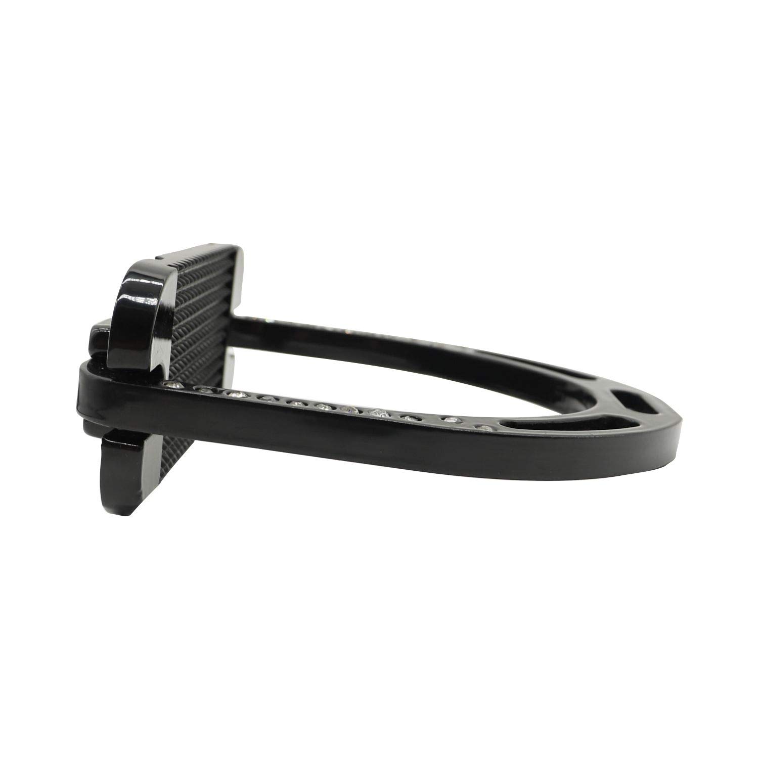 AK Aluminium-Steigbügel mit Strasssteinen, leicht, 12 cm, Schwarz