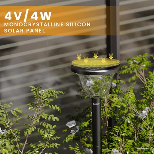 Image of hardoll Solar Gate & Garden Outdoor Lights for Home 4000 mAh LiFePO4 Battery,72 LEDs, IP65 Waterproof,3 Color Modes (Warm /Cool /Neutral), Remote Controlled, Pillar Lamps with Pole (Pack of 1)