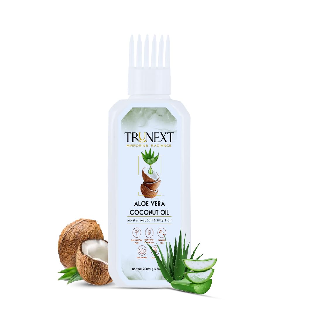 TRUNEXT Aloe Vera Coconut For Moisturizes and Nourishes Dry Damaged Hair Oil (200 ml)