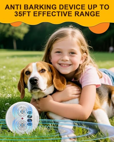 Image of Anti Barking Device for Dogs, Rechargeable Ultrasonic Bark Box with 3 Modes, Dog Bark Deterrent Device Up to 35Ft Range, Dog Barking Silencer for Indoor and Outdoor Use (White)