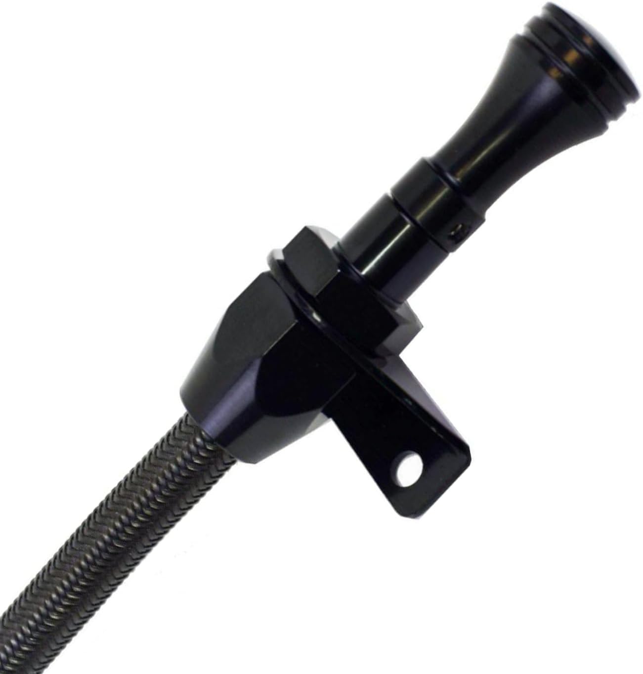Firewall Mount Transmission Dipstick with Black Housing - Compatible with GM 4L80E Transmission LS LS1 LS3 LS6 LSX