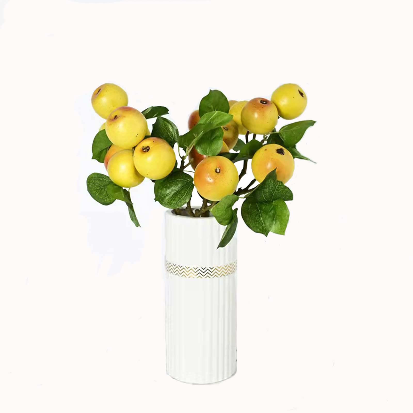 Ddewing 3Pcs Artificial Apples Branch with Leaf Artificial Fruit Branches Simulated Small Apples Branch Decoration Artificial Flower Faux Greenery Plant for Vase Home(#1)