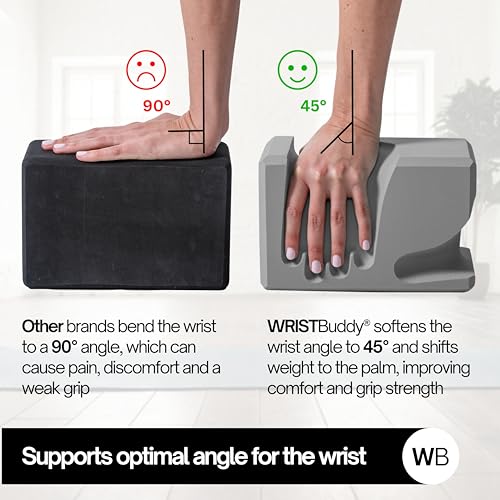 Image of WRISTBuddy Hand-Shaped Ergonomic Yoga Blocks for Optimal Wrist Support During Yoga, Pilates, Pushups, Planks, and Handstands - Patented Non Slip Blocks for Enhanced Stability and Comfort.