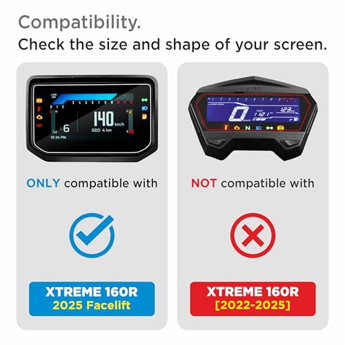 Image of Spartan Shield Digital Cluster Screen Guard For HERO XTREME 160R 4V Bike 2025 || 4.2-inch Color LCD Display Protector || Anti Scratch | Water Resistant | HD Clear | Bubble Free Installation | Xtreme160 R Instrument Cluster Console Accessory [Not Tempered Glass]
