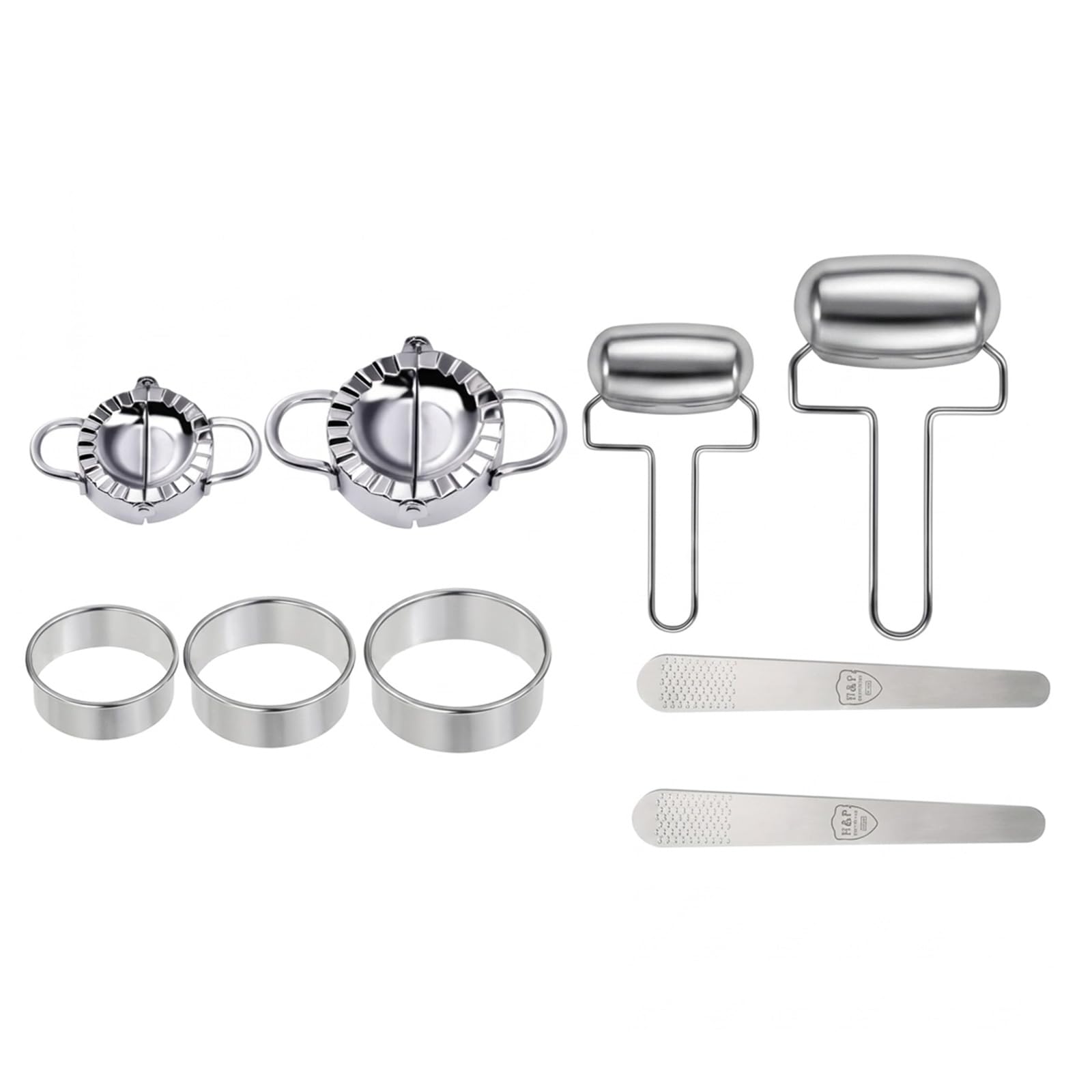 Piceioep Professional 304 Stainless Steel Dumpling Form Comes with Dough Trimmer and Sealer for Consistent Edges Dumpling Maker