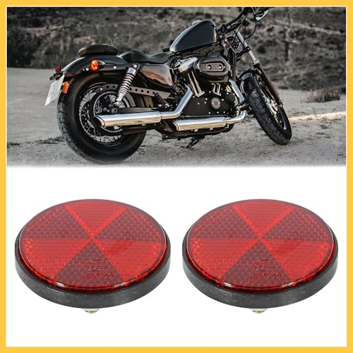 Image of Pair M6x1.0 Red Plastic Universal Screw Mount Reflective Warning Reflector for Motorcycle Bike Auto Replacement Parts