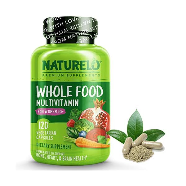 NATURELO-Whole-Food-Multivitamin-for-Women-50-Iron-Free-with-Vitamins-Minerals-Organic-Extracts-Supplement-for-Post-Menopausal-Women-Over-50-No-GMO-120-Vegan-Capsules NATURELO Whole Food Multivitamin for Women 50+ (Iron Free) with Vitamins, Minerals, & Organic Extracts - Supplement for Post Menopausal Women Over 50 - No GMO - 120 Vegan Capsules