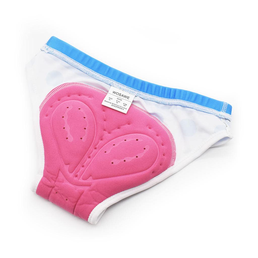 Cuissard de Vélo pour Femme Culotte de Gel Rembourré En Gel Gelé pour - Blanc + bleu, L