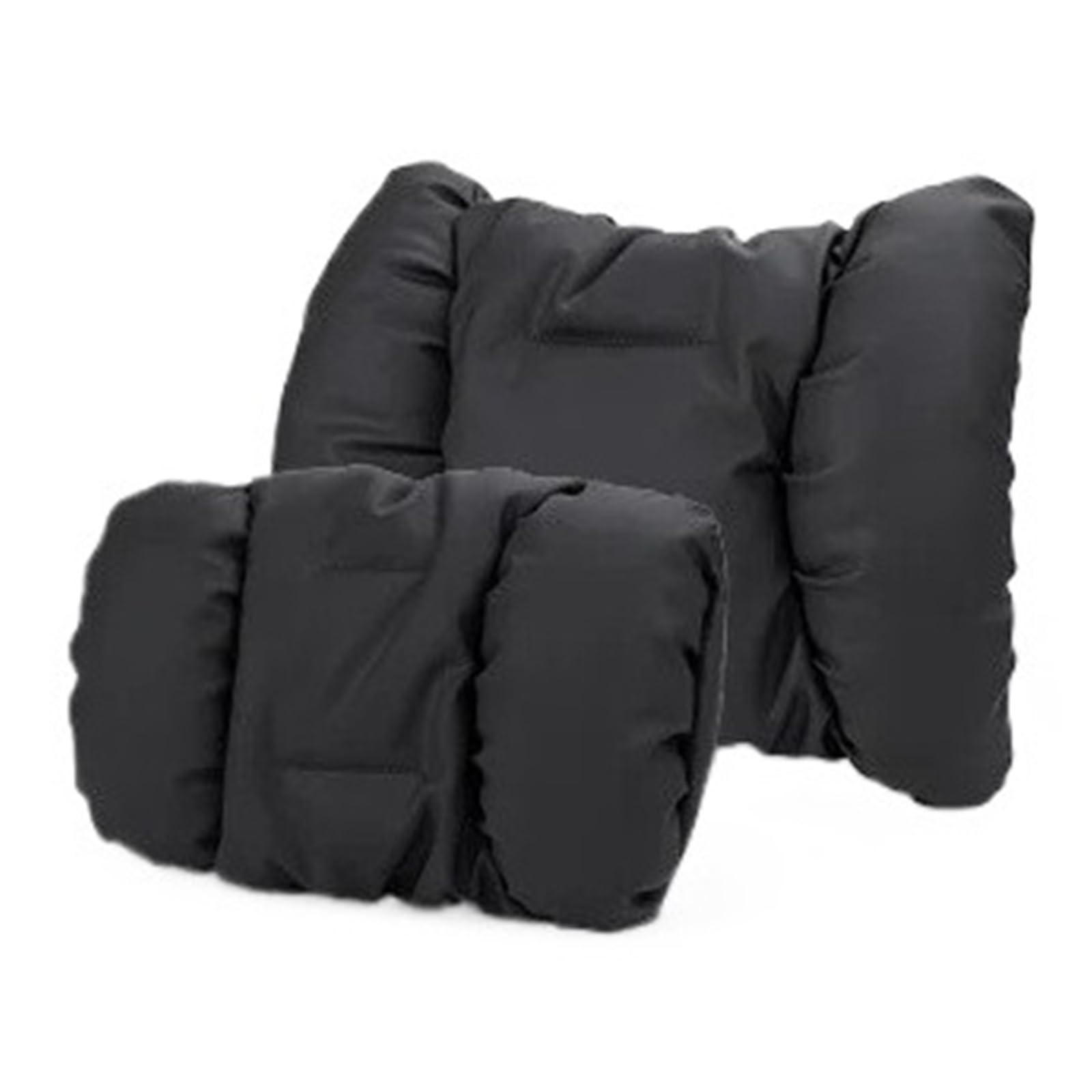 POAWUDJA Car Pillow Car Neck Pillow Backrest Breathable Fit For Mercedes Maybach For Audi Headrest Removable Cover(Headrest+lumbar [Noble Black])