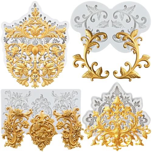 La Mejor Recopilación de Moldes de fundición para comprar online. 50 XCYRFMS - Moldes barrocos de arcilla polimérica para alivio barroco de encaje de silicona para manualidades, fundición de resina epoxi seca al aire, arcilla polimérica para...