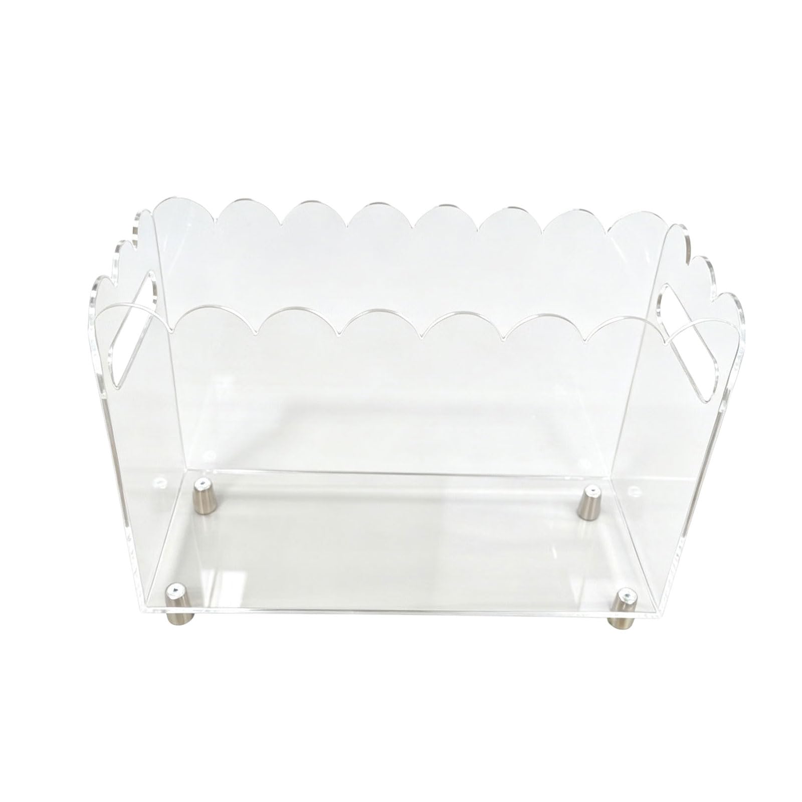 Organizer decorativo in acrilico trasparente porta riviste per accesso alla carta visibile, smerlato aperto sulla parte superiore per riporre documenti per la casa e lo studio, porta posta verticale