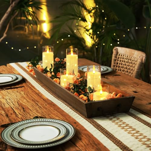 Image of Homemory Flickering Flameless Candles, White LED Pillar Candles with Remote