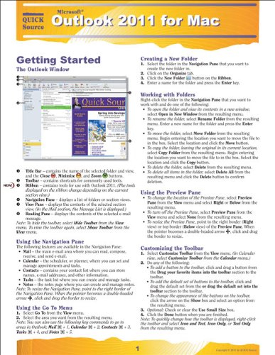 Outlook 2011 for Mac Quick Source Reference Guide : Quick Source ...