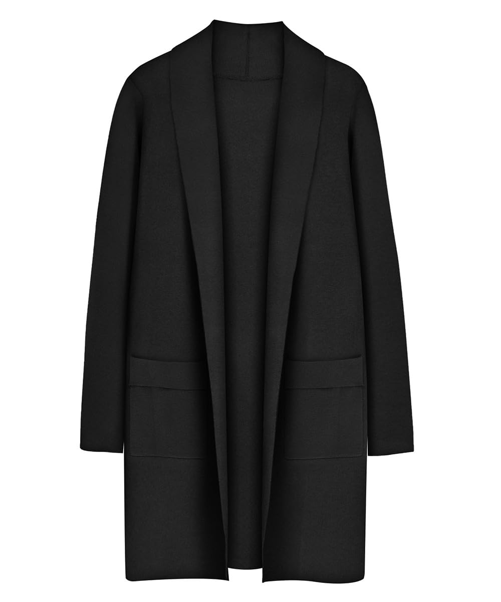 RITERA Plus Size Cardigan Sweaters for Women Long Sleeve Open Front Lapel Collar Jacket Pocket Winter Coatigan XL-5XL