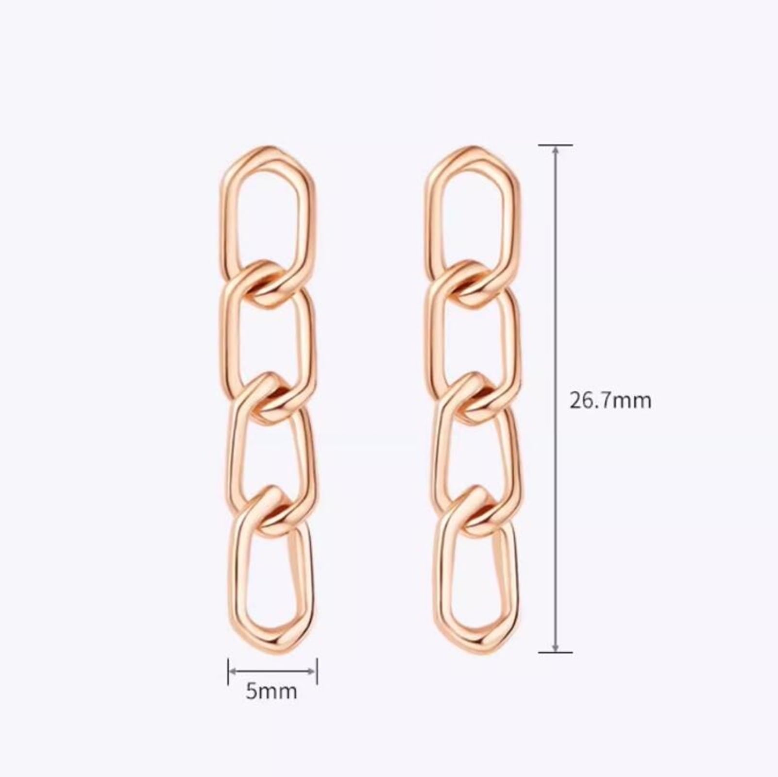 Pendientes colgantes de oro rosa de 9 quilates, 14 quilates y 18 quilates, para mujer, oro auténtico