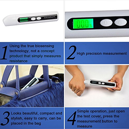 Zinnor Portable Skin Facial Moisture Analyzer Digital Monitor Tester Face Skin Sensor Tester Oil Detector Skin Care Tool