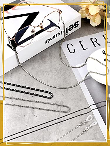 7 Pcs Eyeglass Chains Eyeglasses Strap Glasses Holder Necklace Eyewear Chain Reading Lanyard For Glasses Women Men (Silver) #TOP6
