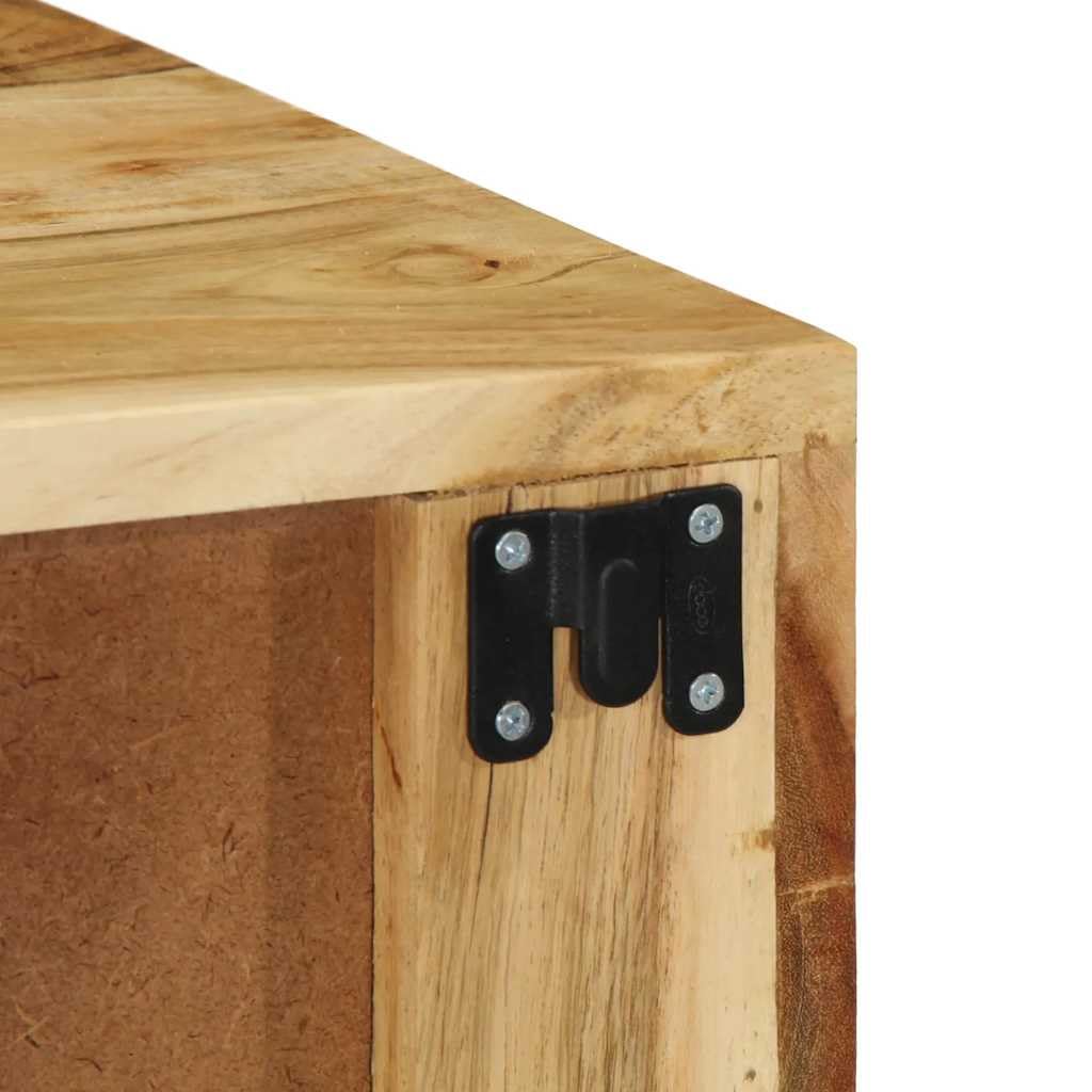 Mobile TV da parete in legno massello di acacia, 60 x 30 x 19 cm, montaggio a parete, con molto spazio per libri, DVD, dispositivi multimediali, soggiorno e ordine
