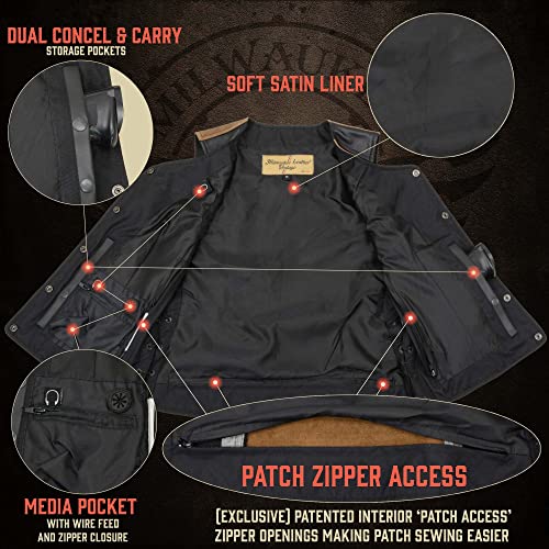 Image of Milwaukee Leather Women's Premium Classic Leather Motorcycle Rider Vest w /Adjustable Side Laces