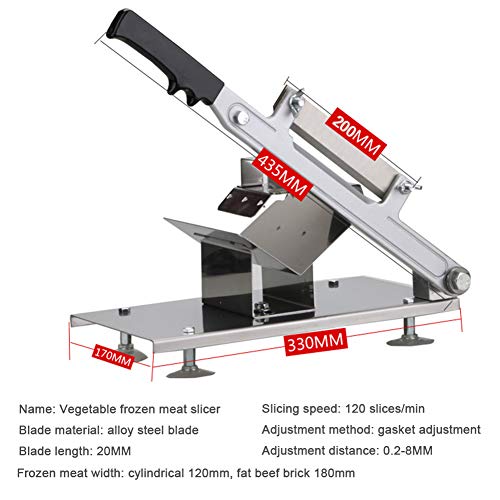 Meat Slicer for Home or Commercial use,Household Manual Frozen Meat Slicer, Stainless Steel Cutter Cleaver Chicken Beef Lamb Hard Vegetables Slicing Cutting Machine, Blade Length 2 - Image 7