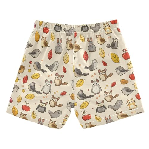 Autumn Leaves Bird Boys Swim Trunks Toddler Shorts Swimwear Boardshorts2