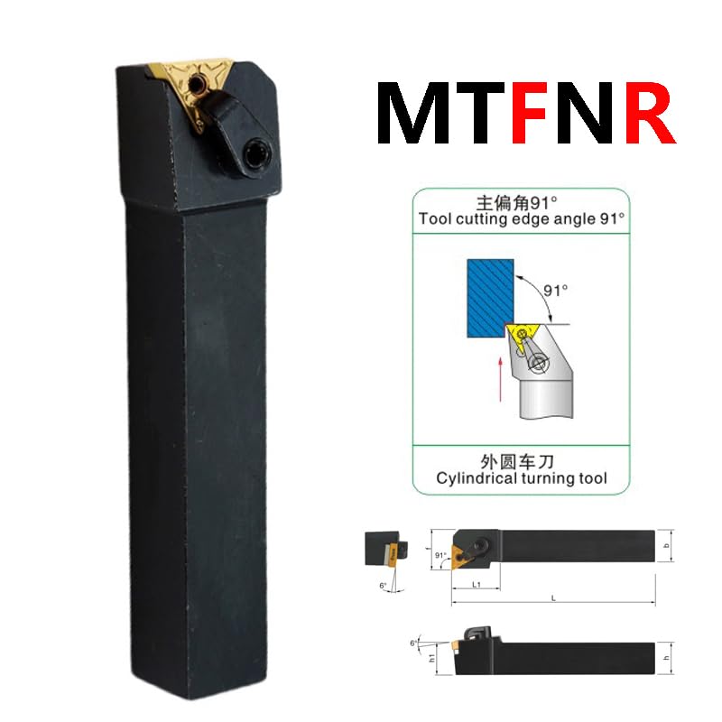 1pc MTGNR MTBNR MTWNR MTQNR MTFNR MTENN MTJNR 2020K16 Lathe Machine Cutter External Turning Tool Holder CNC TNMG Inserts(MTQNR,1616H16)