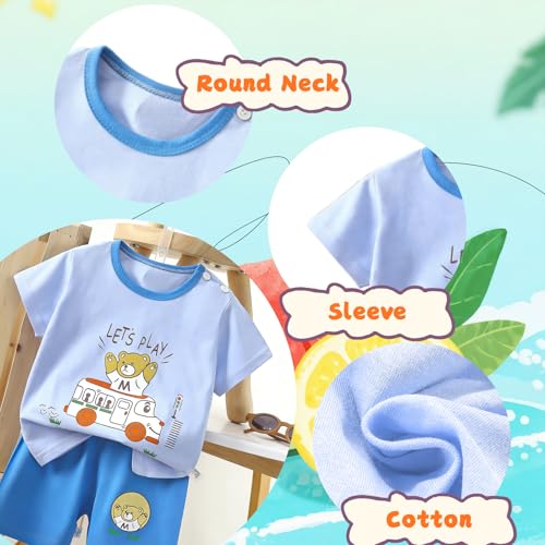 Image of LMYOVE Casual round-neck short-sleeved T-shirt and short suit summer beachwear